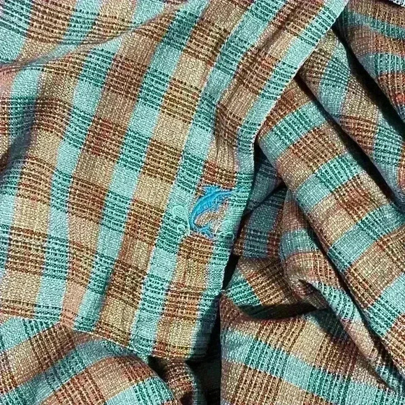 Tommy Bahama Mens Short Sleeve Button Up Plaid Silk Shirt Size XL - Picture 3 of 11